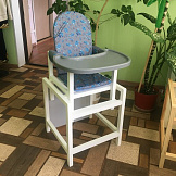 СЕНС-М Стул-стол для кормления СТД 07 пластиковая столешница Черепашки Серый/Белый