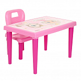 PILSAN Набор Столик+1 стульчик,Pink/Розовый (70*47*43,5см)+(32*30*52,5см)