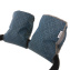 PITUSO Муфта-варежки на коляску шерстяной мех (серый) + плащевка Синий бамбук