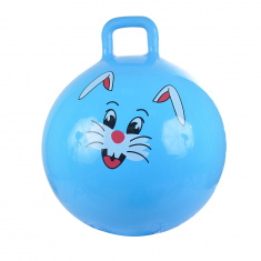 SPRING Мяч-прыгун ЗАЙЧИК, PVC, с насосом, 55см, Голубой     