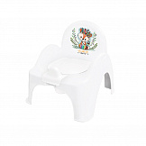 ТЕГА Горшок туалетный в форме стульчика со звук.эфф.Dz Лисенок Бело-Зеленый