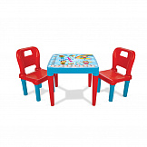 PILSAN Набор Стол+2 стула, Blue/Красно-голубой (50,5*50,5*45,5см)