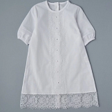 LITTLE STAR Крестильная рубашка Анжелика р.56 (0 мес) (хлопковая вуаль) Шампань
