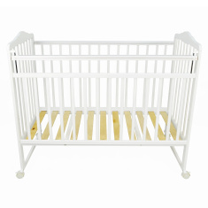 PITUSO Кровать детская Marsel колесо-качалка.опуск.планк/накладка ПВХ Белый