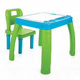PILSAN Набор Столик со стульчиком, BLUE/Зелено-голубой (57*59*50см)