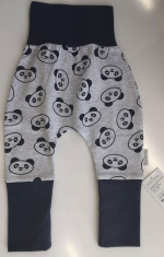 Ползунки-штанишки на широком манжете Панда серая