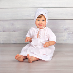PITUSO Ком-т для крещения девочки 3 пр.( крестильное платье, чепчик, пеленка) 