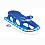 KHW Санки детские Snow Shuttle de luxe mit Licht blau 110/47/25 (со светодиодами)