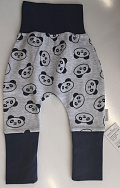 Ползунки-штанишки на широком манжете Панда серая
