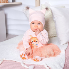 LITTLE STAR Комбинезон с юбочкой "Белочка" Персик