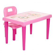 PILSAN Набор Столик+1 стульчик,Pink/Розовый (70*47*43,5см)+(32*30*52,5см)