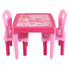 PILSAN Набор Стол+2 стула,Pink/Розовый (50,5*50,5*45,5см)