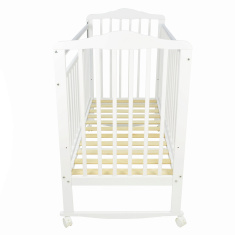 PITUSO Кровать детская Marsel колесо-качалка.опуск.планк/накладка ПВХ Белый