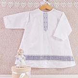 АРГО Крестильная рубашка для мальчика с вышивкой р.74-80 Белый