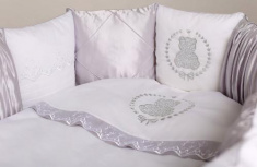 LAPPETTI Комплект для овальной кровати 6 предметов SWEET TEDDY Бело-серый 