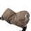 PITUSO Муфта для рук на коляску шерстяной мех (белый) + плащевка классика Латте меланж