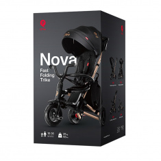 QPlay Велосипед трехколесный NOVA +, Black-Gold/Черный-Золотой