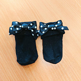 LITTLE STAR Носочки трикотажные "Бант" цвета в ассортименте (0-3 мес), Черный в белый горошек