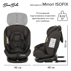 BAMBOLA Удерживающее устройство для детей 0-36 кг Minori ISOFIX Темно/Красный