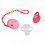 PITUSO Пустышка силиконовая + держатель размер S Pink (Розовый)