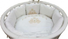 LAPPETTI Комплект для овальной кровати 6 предметов КАРЕТА Белый ( борт подушки)