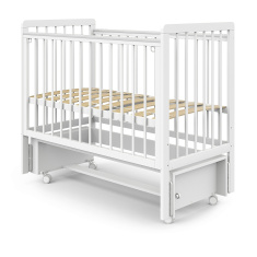 PITUSO Кровать детская TINY (оптима) маятник/колесо Белая аляска