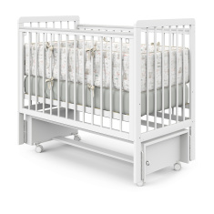 PITUSO Кровать детская TINY (оптима) маятник/колесо Белая аляска