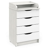 PITUSO Комод раскладной Wood/ 604 ПВХ  с шариковыми направляющими Древесина белая, 4 ящика
