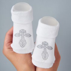 LITTLE STAR Носочки трикотажные Крестик  (3-6 мес) Белый