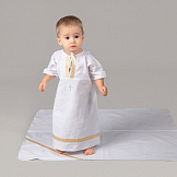 Ком-т для крещения мальчика 2 пр.( рубашка,пеленка) золото Pituso