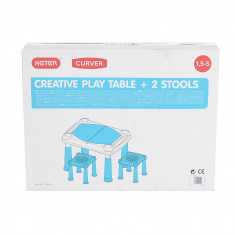 KETER Стол Creative для детского творчества и игры с водой и песком + 2 табуретки (79x56x50h)