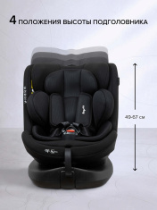 Pituso Удерживающее устройство для детей 0-36 кг Roys Lux black/черный (i-Size)