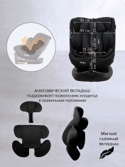 Pituso Удерживающее устройство для детей 0-36 кг Roys Lux black/черный (i-Size)