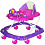 BAMBOLA Ходунки МИШКА (8 колес,игрушки,муз) (67*63*52) Фиолетовый