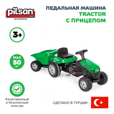 PILSAN Педальная машина Tractor с прицепом				