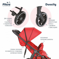 Прогулочная коляска для двойни PITUSO DUOCITY /PU 2021