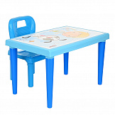 PILSAN Набор Столик+1 стульчик,Blue/Голубой (70*47*43,5см)+(32*30*52,5см)