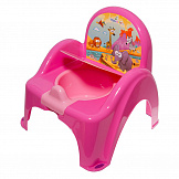 ТЕГА Горшок туалетный в форме стульчика со звук.эфф.Safari (Сафари) Темно-Розовый