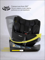 Pituso Удерживающее устройство для детей 0-36 кг Roys Lux black/черный (i-Size)