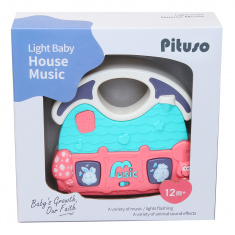 PITUSO Развивающая игрушка Музыкальный дом (голубой) (свет,звук) 12,5*11,5*3,5 см