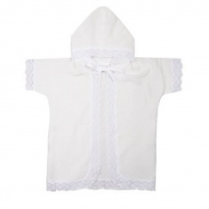 BAMBOLA Крестильная рубашечка с капюшоном "Babyedel" р.48/74 (муслин) молочный