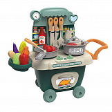 PITUSO Игровой набор Кухня Taste Kitchen на колесиках,26 эл-в, Green/Зеленый