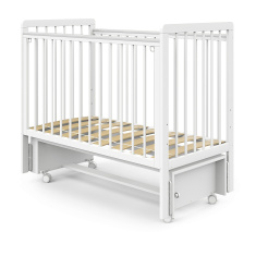 PITUSO Кровать детская TINY (оптима) маятник/колесо Белая аляска