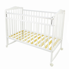 PITUSO Кровать детская Marsel колесо-качалка.опуск.планк/накладка ПВХ Белый